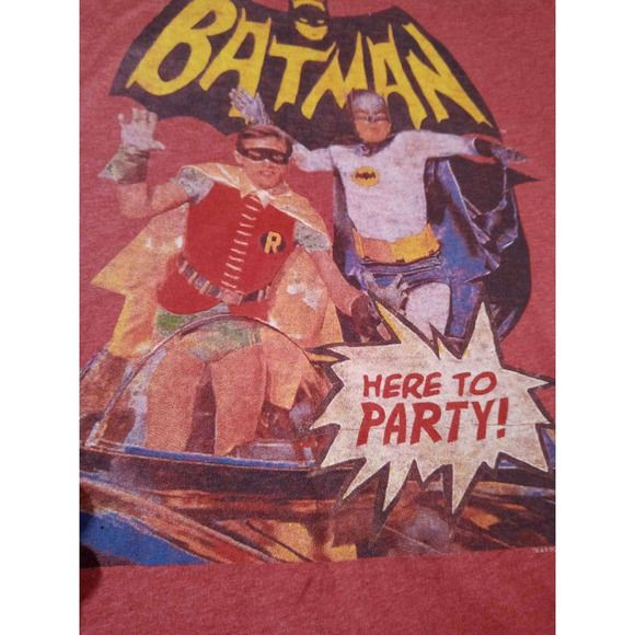 Junk Food Batman Here To Party Adult Red T-Shirt - Size Med - Picture 2 of 6